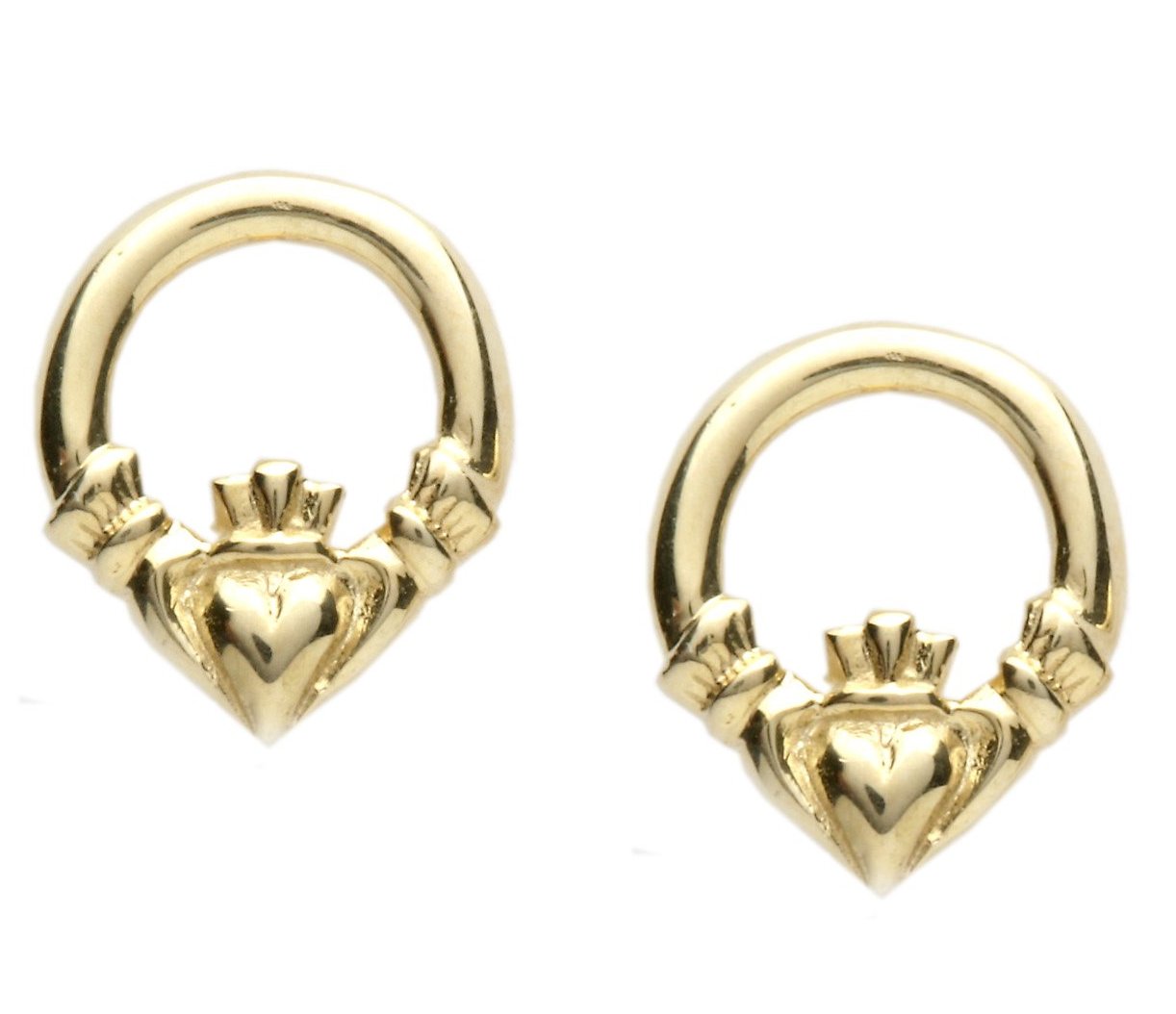 Gold Claddagh Earrings